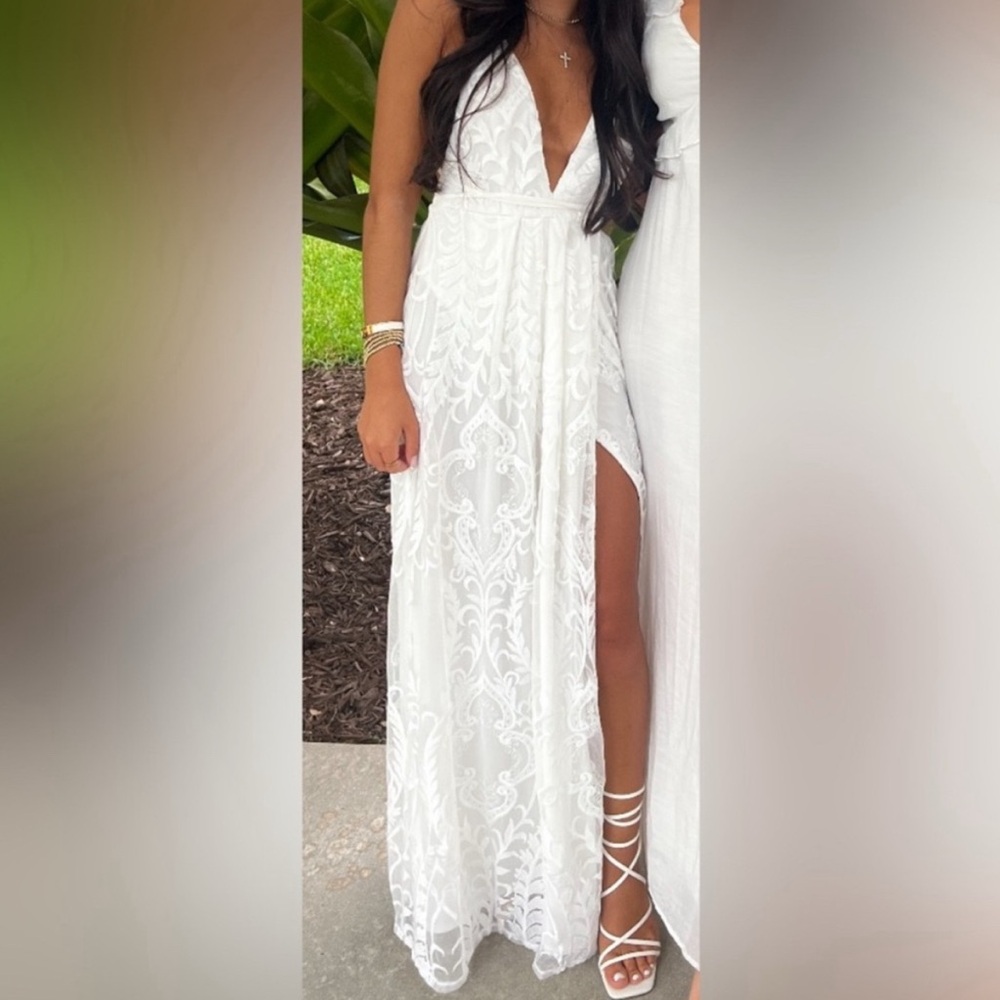Hello Molly maxi dress with slit. Worn once size XS